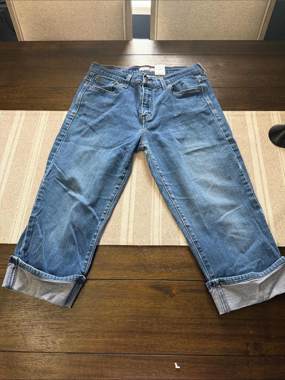 Levi's 515 Light Blue Cropped Roll-Cuff Jeans